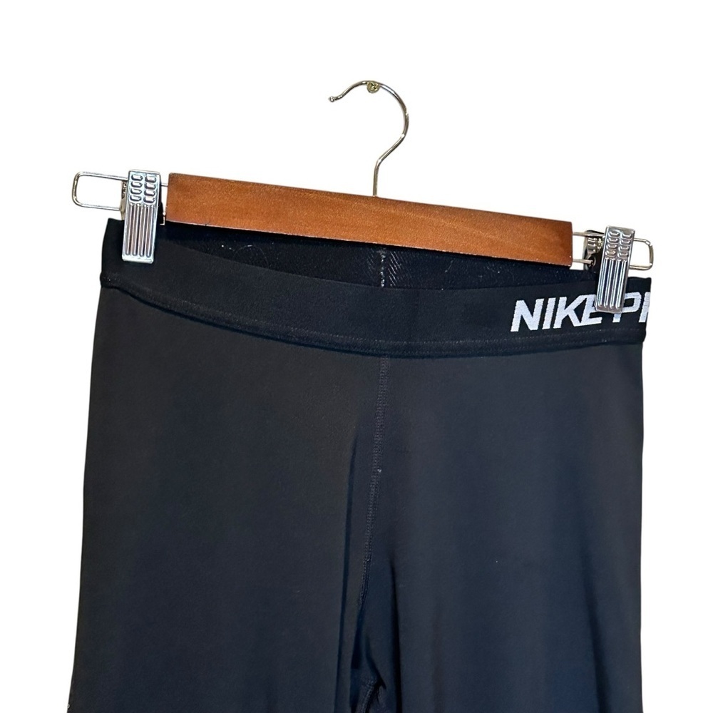 Nike Pro Tights Training Women Size Small Crop Dri Fit Pants Black 938753-010 - Picture 2 of 6
